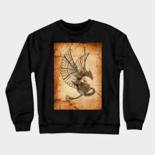 Steampunk. Dragon with wings Crewneck Sweatshirt